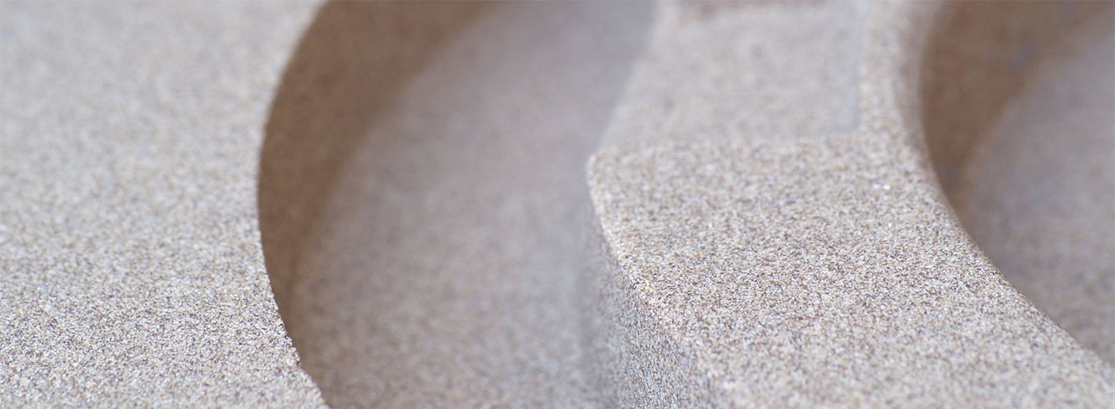 A closeup on a high fidelity sand casting mould using FOSECO POLISET binder